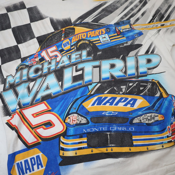 Vintage Chase Authentics Michael Waltrip Allover Print Nascar Graphic T Shirt - Picture 3 of 8